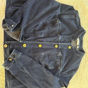 Belle by Kim Gravel Dark Blue Denim with Gold Button